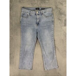 Curve Appeal Jeans Womens 8/29 Blue Light Wash High Rise Kick Flare Ankle